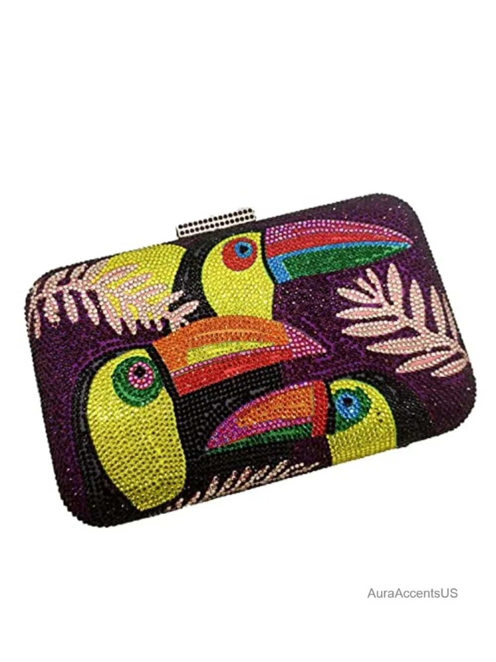 Toucan Crystal Clutch Evening Bag Rhinestone Minaudiere Purse